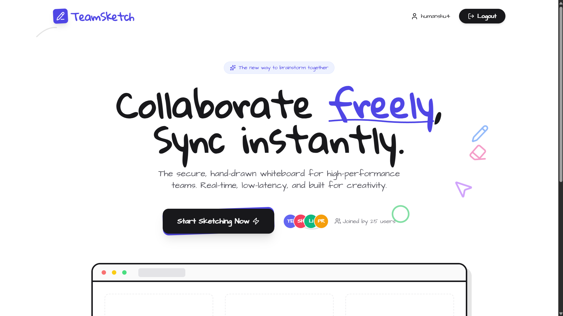 TeamSketch - Real-Time Collaborative Whiteboard screenshot 1